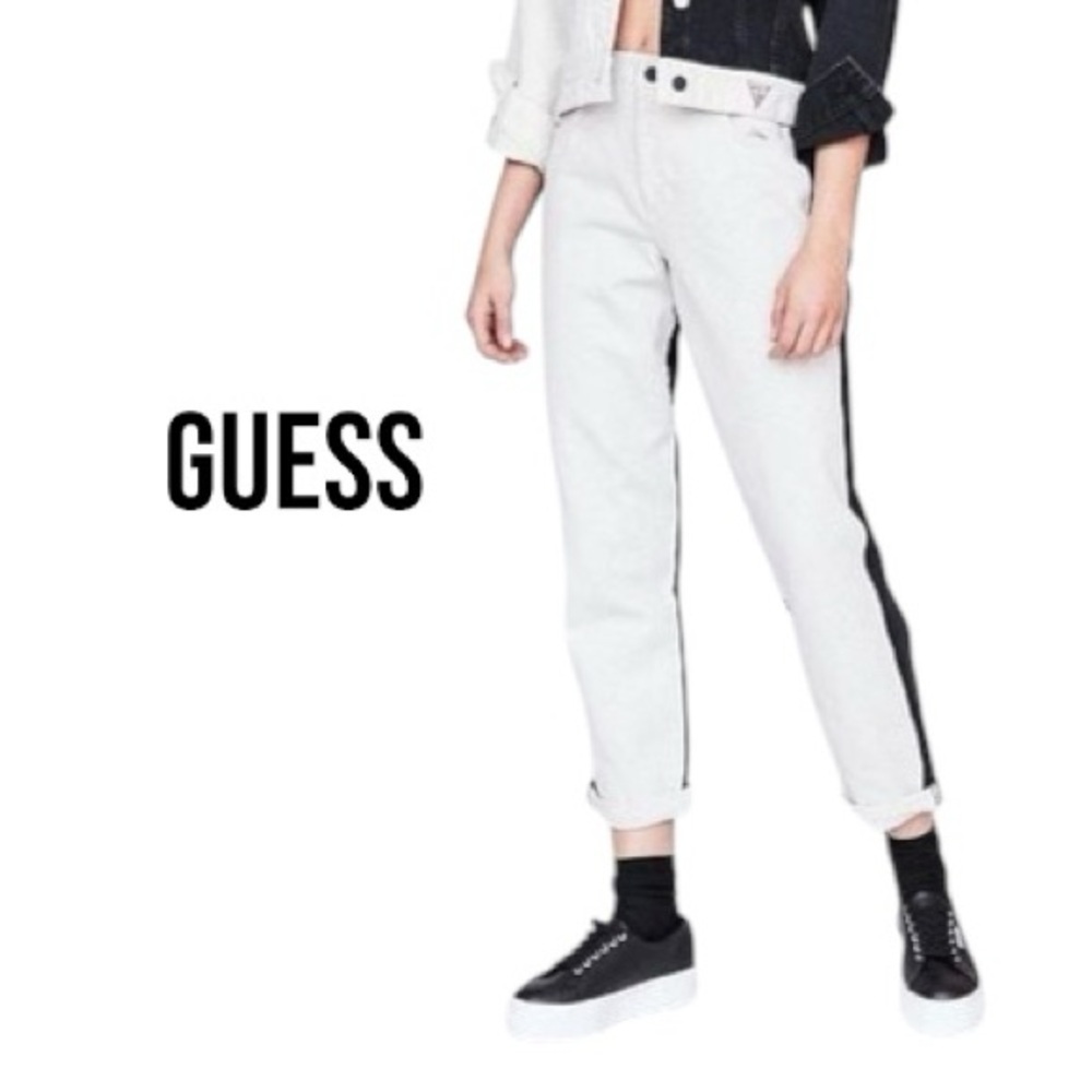 GUESS 1981 High Waisted Colorblock Two Tone Jeans | Staight Leg | 28 | RARE